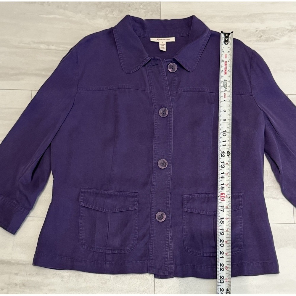 JM Collection Jacket, Women's Size Medium, Purple, Button Up Blazer NWT - Picture 10 of 11
